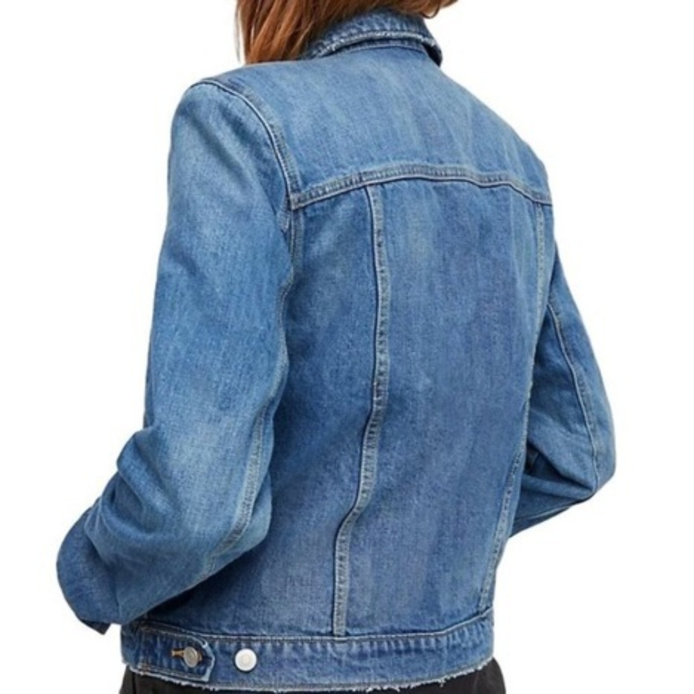 NWOT Free People Strong Shoulder Denim Jacket - Picture 3 of 7